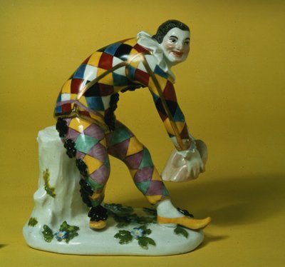 Meissen figur av Harlequin, ca 1750 (porslin) av German School