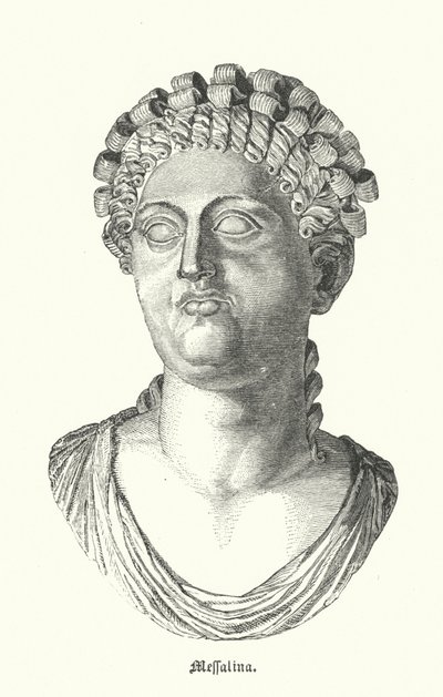 Messalina, tredje hustru till den romerske kejsaren Claudius (gravyr) av German School