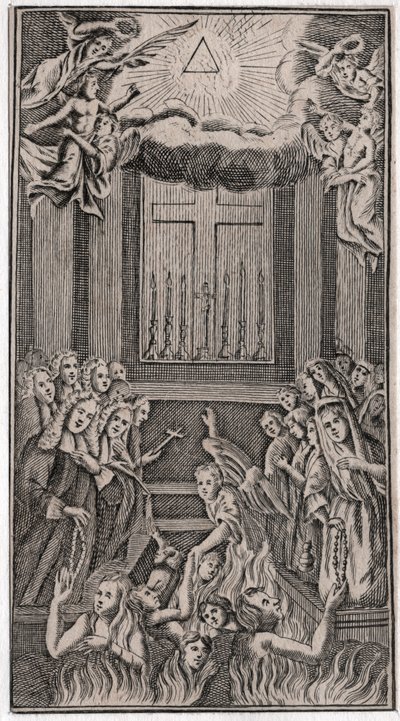Messe i templet. (gravyr av German School