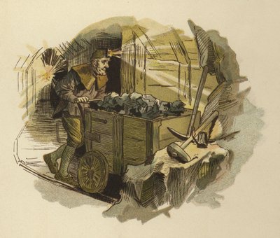 Miner (färg litho) av German School