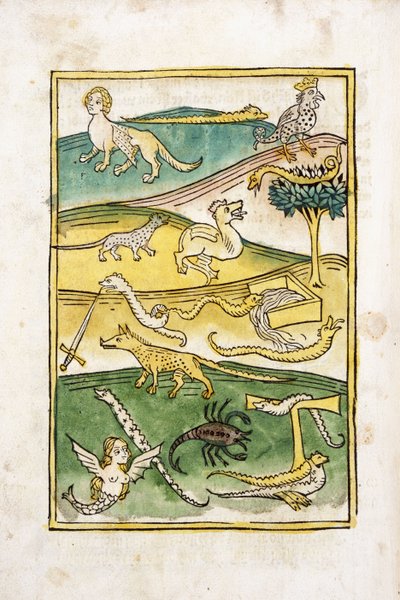 Monster och ormar i ett landskap, 1478 av German School