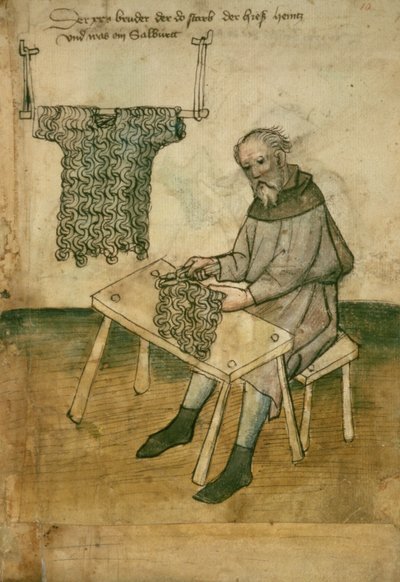 Ms Amb 3172 Armourer Making a Hauberk av German School