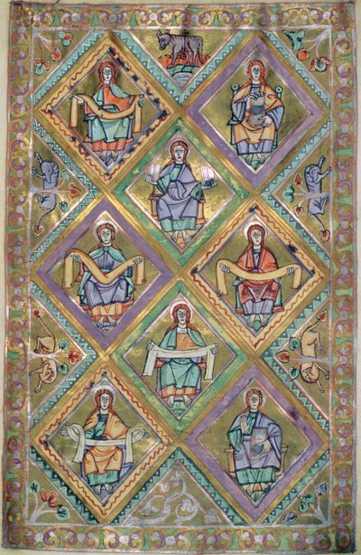 Fru Czart. 1207 IV, fol.10v Kristi liv enligt St. Matteus, från The Evangeliarium of the Cathedral of Plock c.1075 av German School