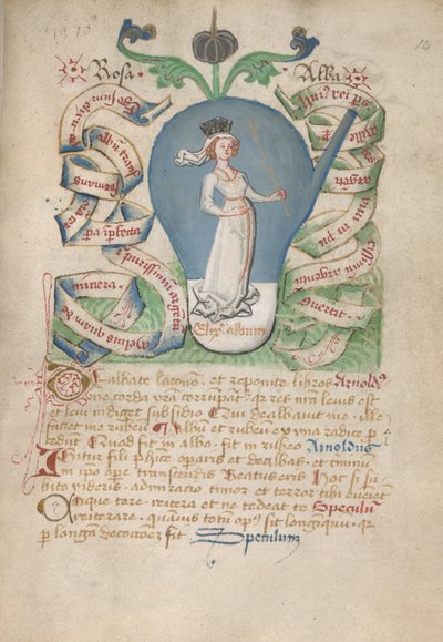 Ms Sloane 2560, f.14 från Alchemical Treatises, sent 1400-tal (vellum) av German School