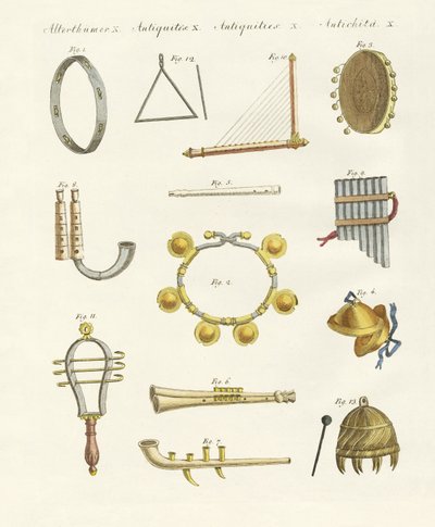 De gamlas musikinstrument - visselpipor, skallror och cymbaler av German School