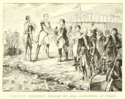 Napoleon, Fredrik William III och Alexander vid Tilsit av German School