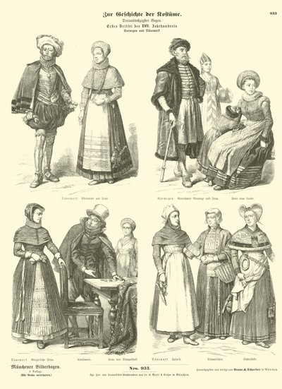 Norska och danska dräkter, tidigt 1600-tal av German School