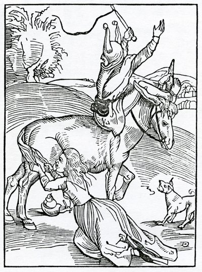 Av stor vrede, små tillfällen, illustration från Alexander Barclays engelska översättning av 