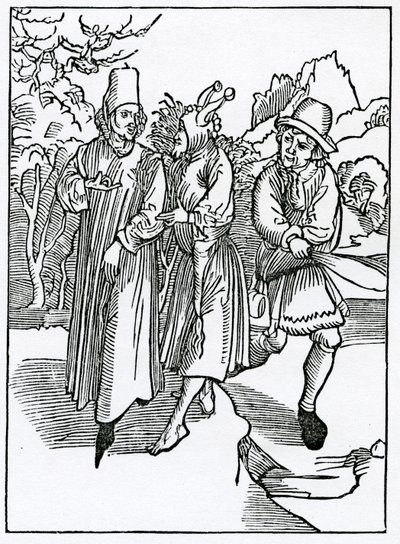 Af uvenlighedens og fjollets stemme, som det følger, illustration fra Alexander Barclays engelske oversættelse af 