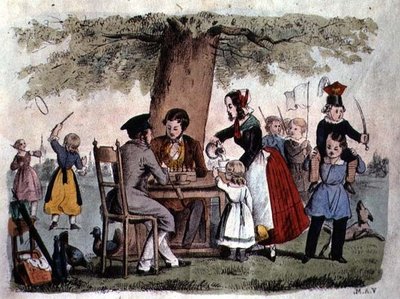 Open Air Games, Tyskland, ca 1860 (färggravyr) av German School