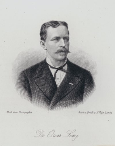 Oskar Lenz, tysk-österrikisk geolog och mineralog (gravyr) av German School