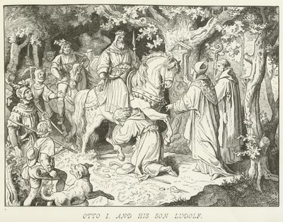Otto I och hans son Ludolf av German School