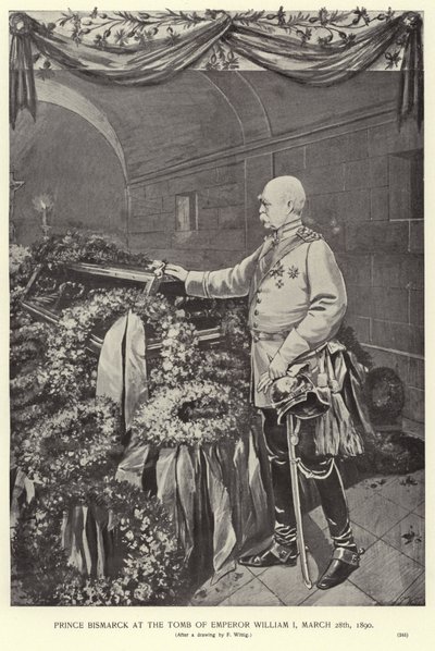 Otto von Bismarck vid kejsar Vilhelm I:s grav av German School