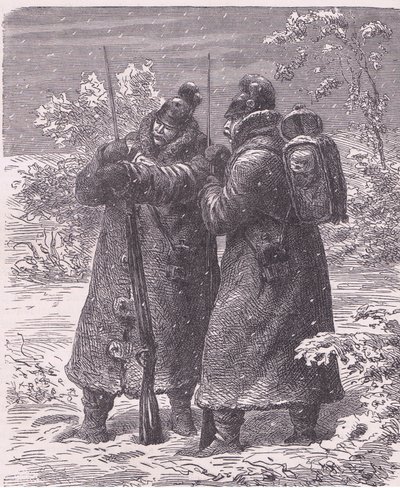 Utpost i snön, Cassells historia om kriget mellan Frankrike och Tyskland publicerad av Cassell and Company Limited, ca 1890 (litho) av German School