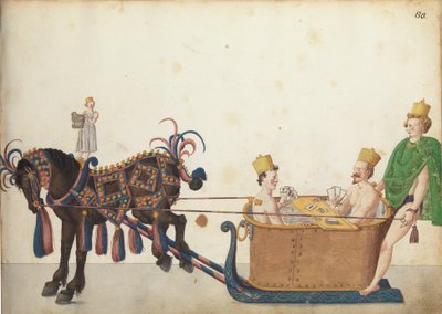 Tävlingssläde i parad, ca 1640 av German School
