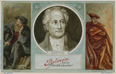 Palmin handelskort med en bild av Goethe av German School