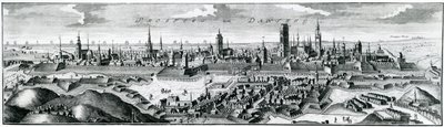 Panoramautsikt över Danzig (Gdansk) av German School