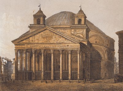 Pantheon, Rom (färglitografi) av German School