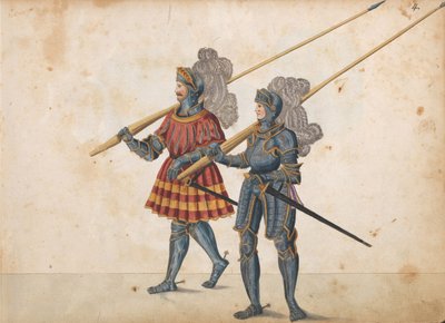Parad för en turnering, ca 1640 (penna och bläck, akvarell och tvättar) av German School