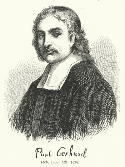 Paul Gerhardt, tysk luthersk teolog och hymnodist (gravyr) av German School