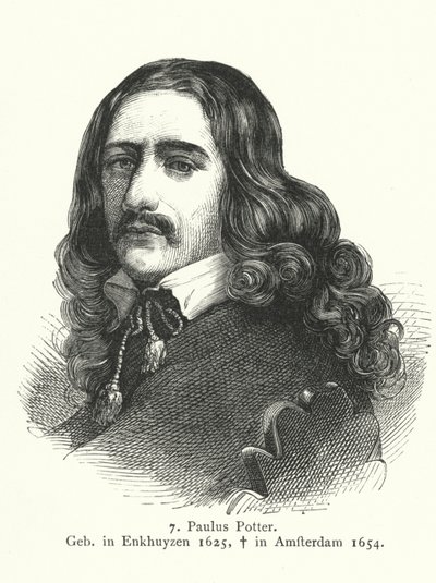 Paulus Potter, målare från den holländska guldåldern (gravyr) av German School