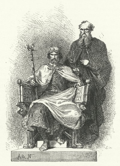 Pepin den korta, frankernas kung (gravyr) av German School
