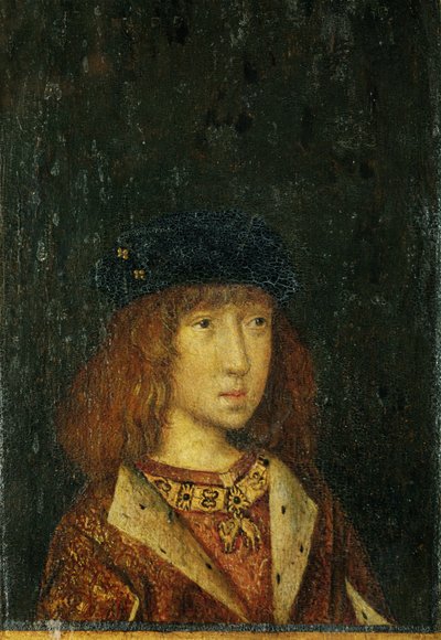 Philipp der Schoene, kung av Spanien, 16 år gammal ... (målning på trä) av German School