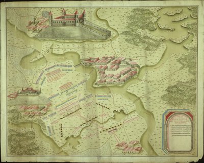 Plan för slaget vid Mollwitz den 10 april 1741 av German School