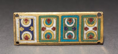 Plaque from a Reliquary Shrine, c.1170 (förgylld koppar, champlevé & cloisonnéemalj) av German School
