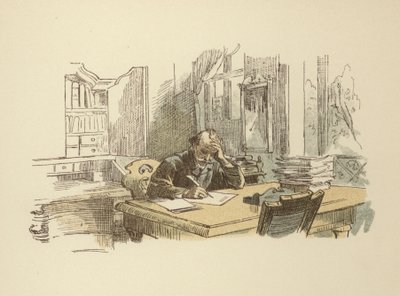 Poetskrivande (färg litho) av German School