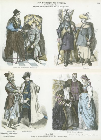 Polska och ryska dräkter, 1400- och 1500-tal av German School