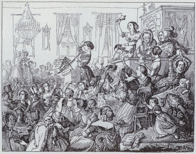 Politisk kvinnoklubb (litho) av German School