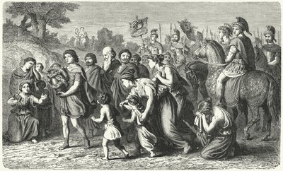 Polybius bär askan från Philopoemen i högtidlig procession till Megalopolis av German School