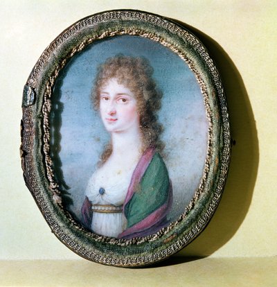 Porträttminiatyr av grevinnan Marie Erdody (1779-1837) (wc på elfenben) av German School