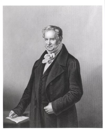 Porträtt av friherre Alexander von Humboldt (1769-1859) av German School