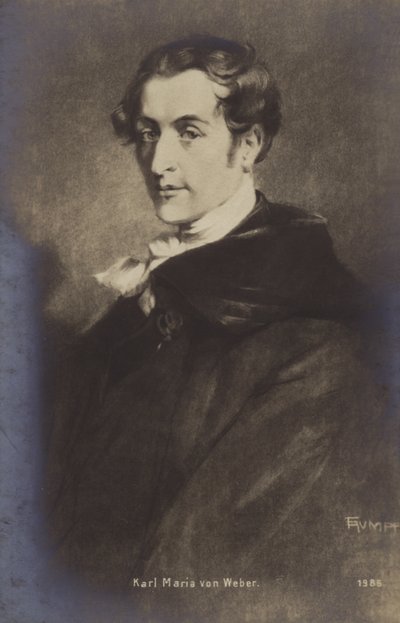 Porträtt av Carl Maria von Weber av German School