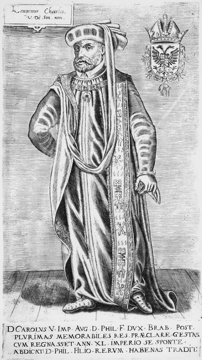Porträtt av Karl V (1500-1558), den helige romerske kejsaren av German School