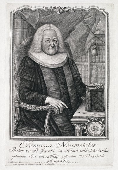 Porträtt av Erdmann Neumeister (1671-1756) av German School