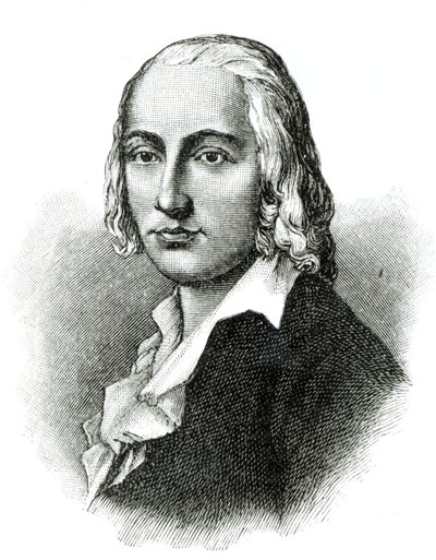 Porträtt av Friedrich Hoelderlin av German School