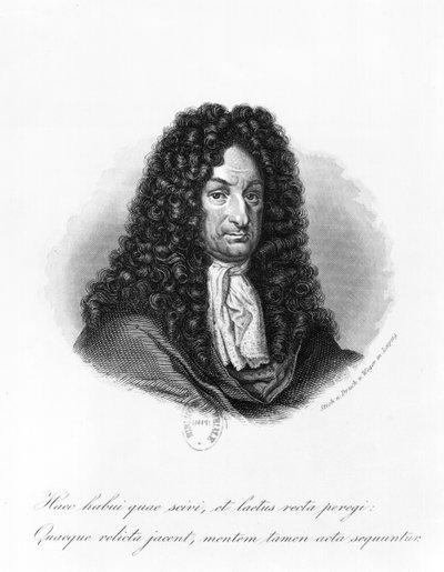 Porträtt av Gottfried Wilhelm (1646-1716) Baron de Leibniz av German School