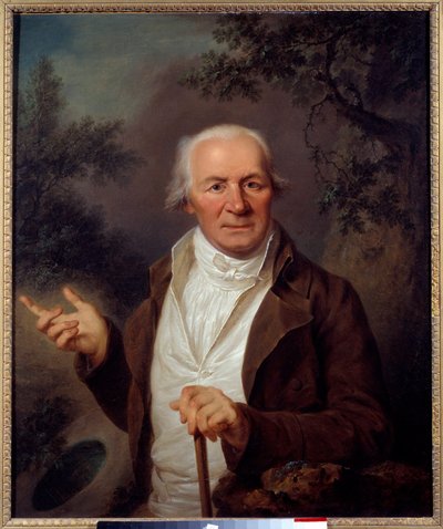 Porträtt av manmålning av den tyska skolan. Brest från 1700-talet, Museum of Fine Arts av German School