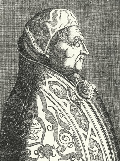 Porträtt av påven Pius II (gravyr) av German School