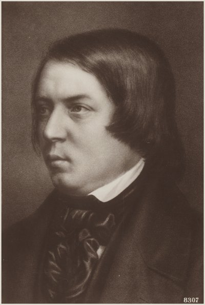Porträtt av Robert Schumann av German School