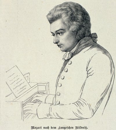 Porträtt av Wolfgang Amadeus Mozart (1756-91) av German School