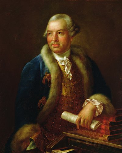 Porträtt av den tyske kompositören Christoph Willibald von Gluck (1714-1787) (olja på duk) av German School