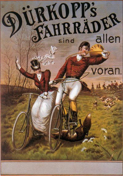 Affisch som annonserar "Durkopp"-cyklar av German School