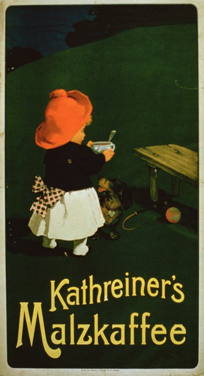 Affischreklam för Kathreiners Malt Coffee av German School
