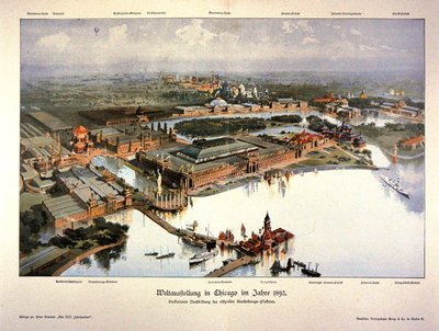 Affisch för världsutställningen i Chicago 1893 (färglitografi) av German School