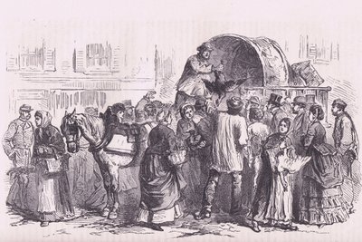 Fjäderfäsäljare i Paris, Cassells historia om kriget mellan Frankrike och Tyskland publicerad av Cassell and Company Limited, ca 1890 (litho) av German School