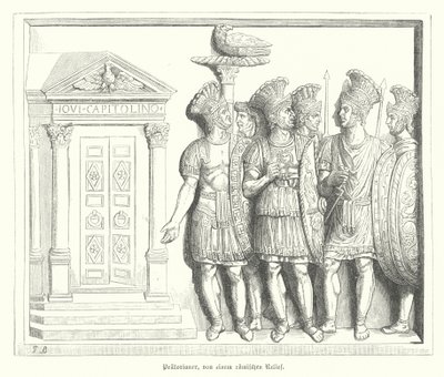 Praetorian Guards, efter en romersk relief (gravyr) av German School